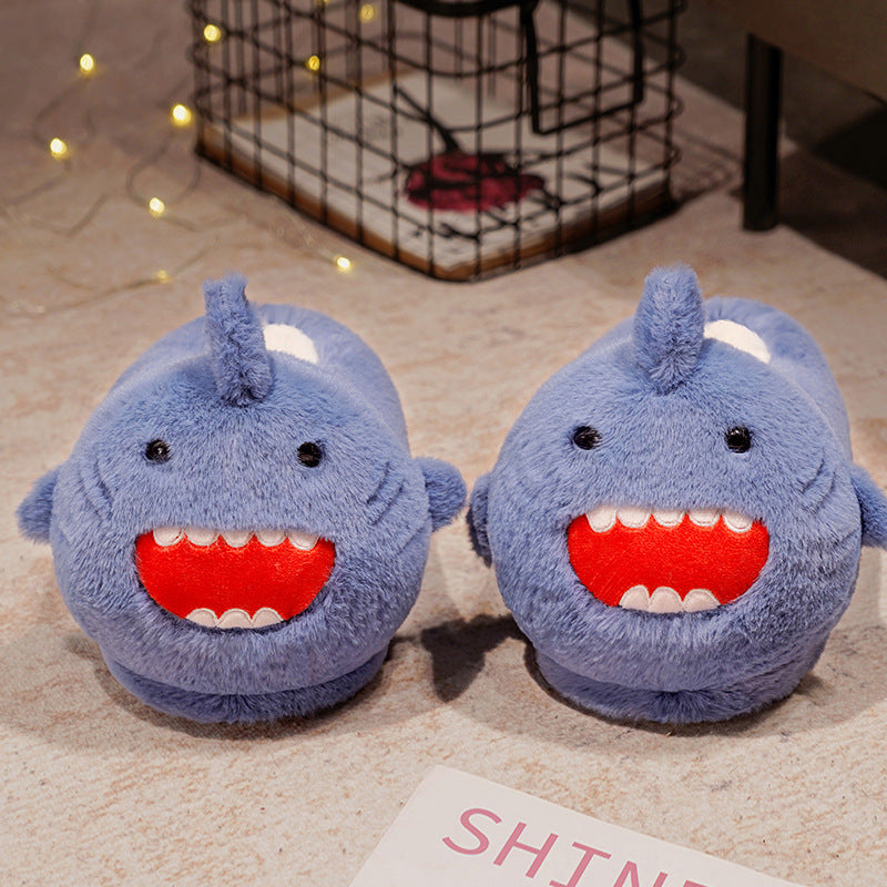 Shark Heel Cotton Slippers Winter Slippers Home Thick Warm Household Cotton Shoes