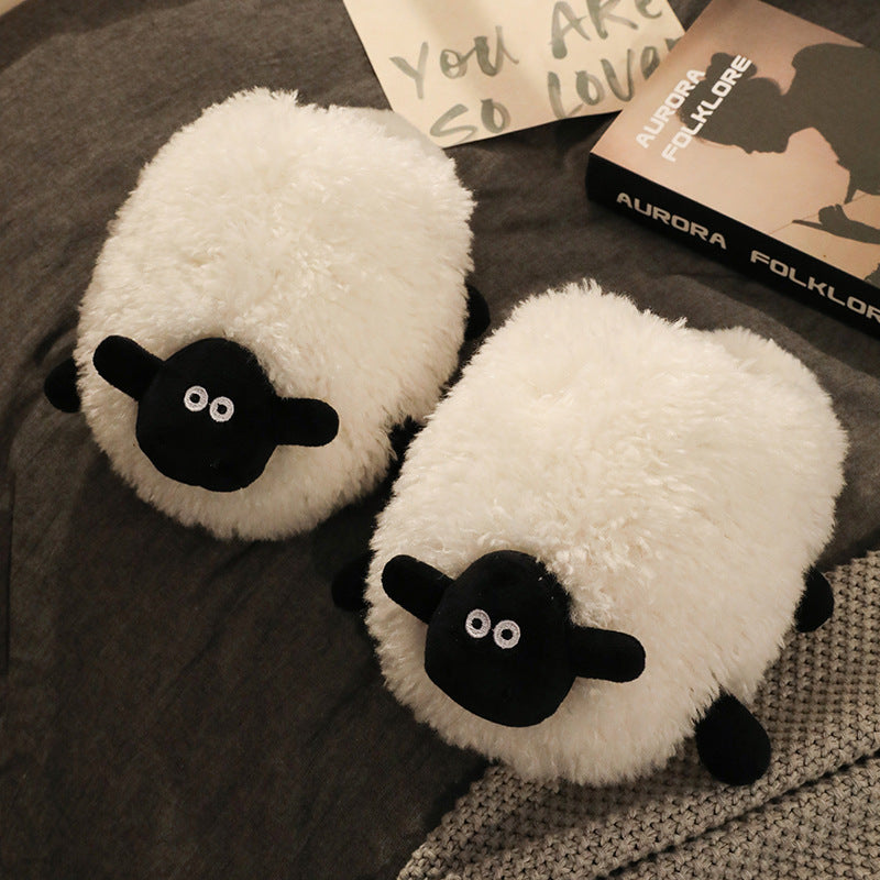 Cute Lamb Cotton Slippers Female Winter